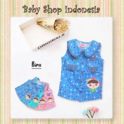 kemeja perempuan biru  large